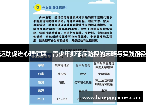 运动促进心理健康：青少年抑郁症防控的策略与实践路径